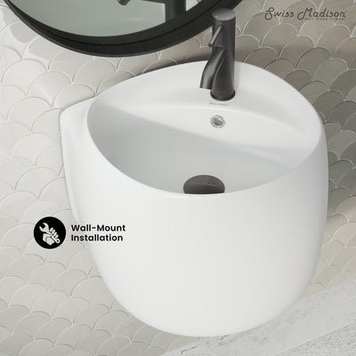 Ivy Wall-Mount Sink in Matte White