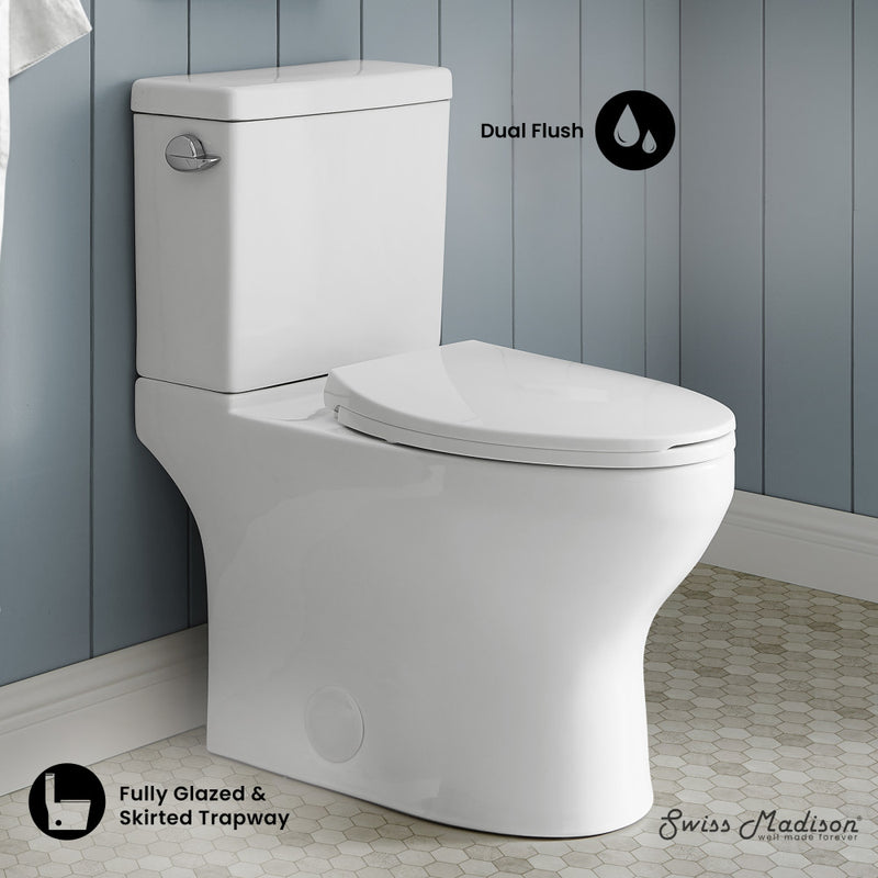 Classe Two-Piece Elongated Left Side Flush Handle Toilet 1.28 gpf