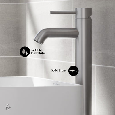 Ivy Single Hole, Single-Handle, High Arc Bathroom Faucet in Brushed Nickel