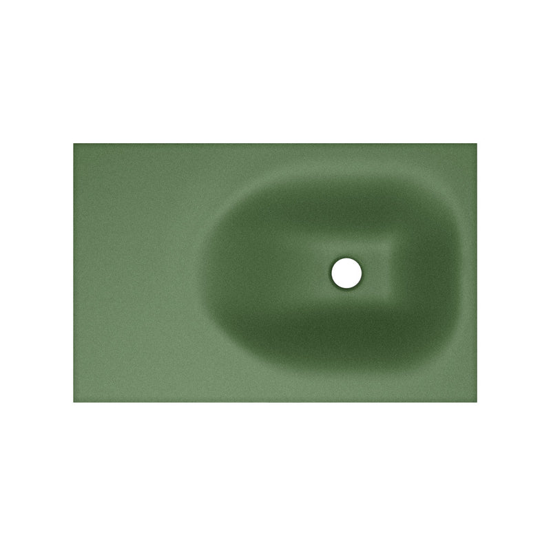 Lisse 24" Rectangle Concrete Wall-Mount Bathroom Sink in Royal Green with Matte Black Frame