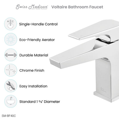 Voltaire Single Hole, Single-Handle, Bathroom Faucet in Chrome