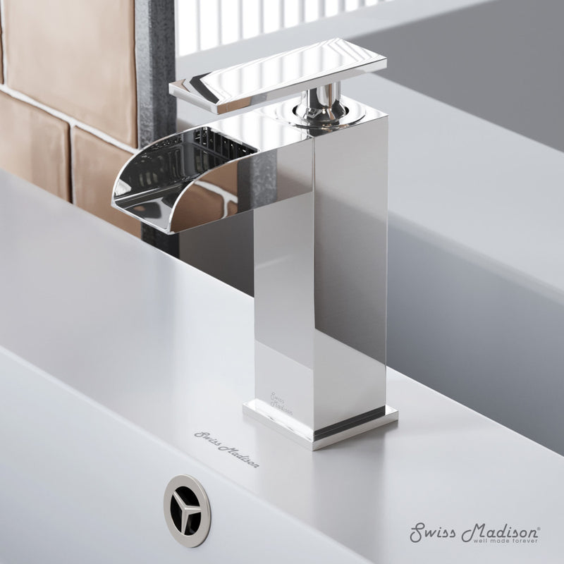 Concorde Single Hole, Single-Handle, Waterfall Bathroom Faucet in Chrome