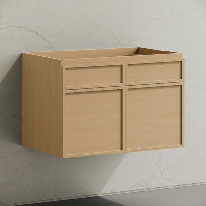 St. Tropez 30" Wall-Mounted Bathroom Vanity Cabinet without Top in Natural Oak