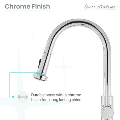 Nouvet Single Handle, Pull-Down Kitchen Faucet in Chrome