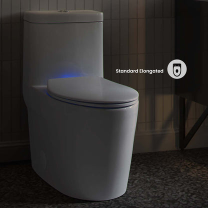 Lumiere Elongated Quick-Release Toilet Seat with Night Light