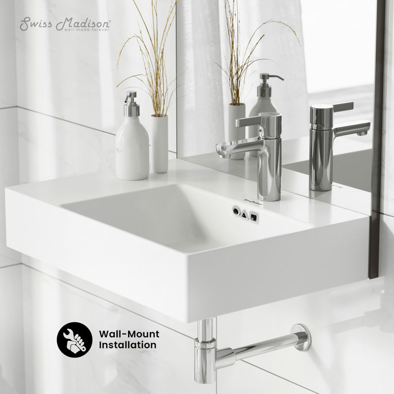 St. Tropez 24" Rectangle Wall-Mounted Sink with Right Side Faucet Mount