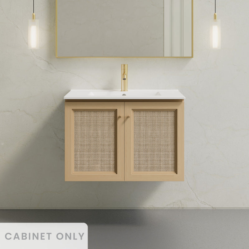 Classe 30" Wall-Mounted Bathroom Vanity in Natural Oak without Sink Top