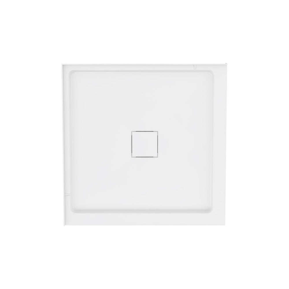 Marquette 36" x 36" Double-Threshold Shower Pan Base with Center Drain in Glossy White