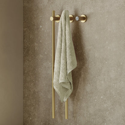 Monaco 2-Bar Electric Towel Warmer with Timer in Brushed Gold