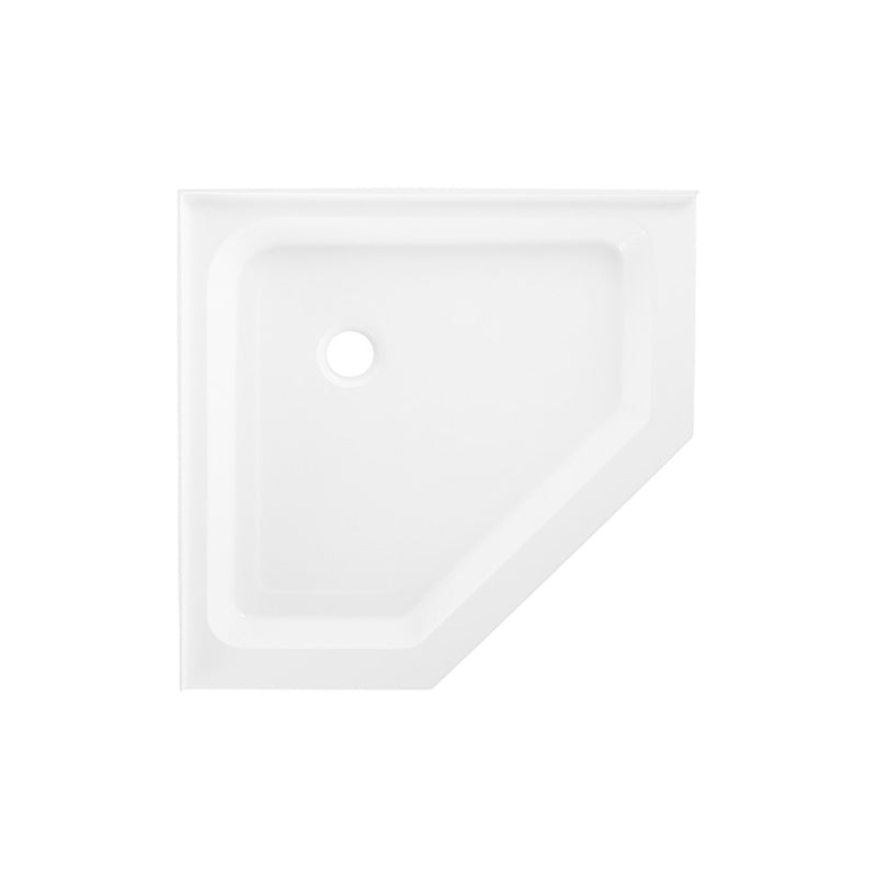 Voltaire 42" x 42" Acrylic White, Single-Threshold, Center Drain, Neo-angle Shower Base
