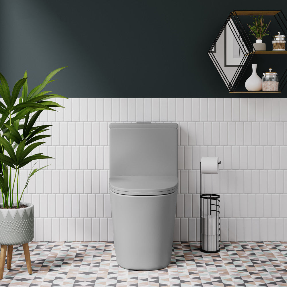 Dreux One Piece Elongated Dual Flush Toilet in Matte Gray 0.95/1.26 GPF