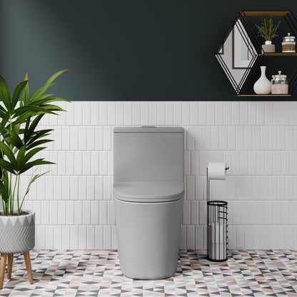 Dreux One Piece Elongated Dual Flush Toilet in Matte Gray 0.95/1.26 GPF