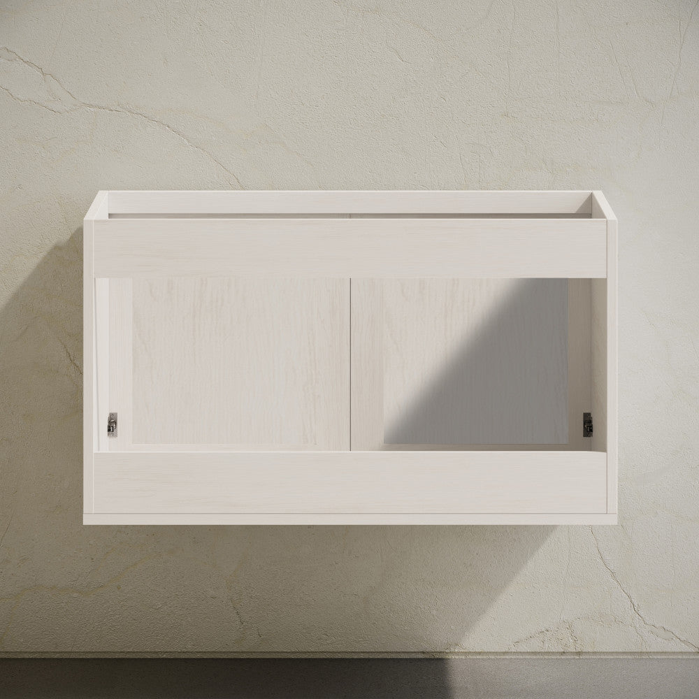 Classe 36" Wall-Mounted Bathroom Vanity in White Oak without Sink Top