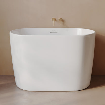 Claire 43" Japanese Soaking Freestanding Bathtub in Glossy White, Drain Included