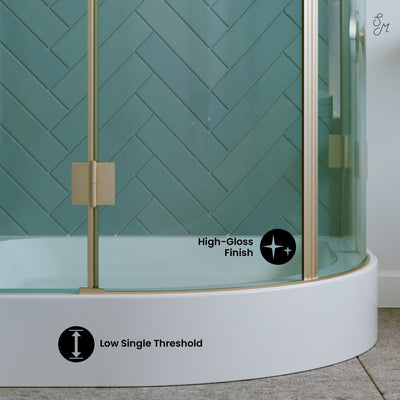 Voltaire 32" x 32" Acrylic White, Single-Threshold, Center Drain, Neo-angle Shower Base