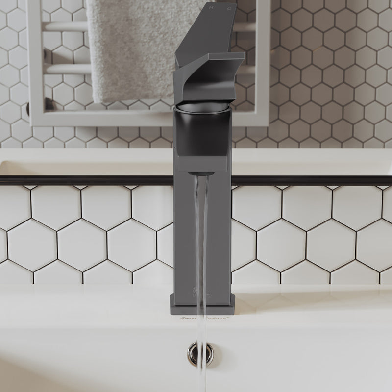 Voltaire Single Hole, Single-Handle, Bathroom Faucet in Gunmetal Grey