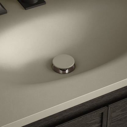 Lisse Concrete Bathroom Sink Non-Overflow Pop Up Drain in Matte Taupe