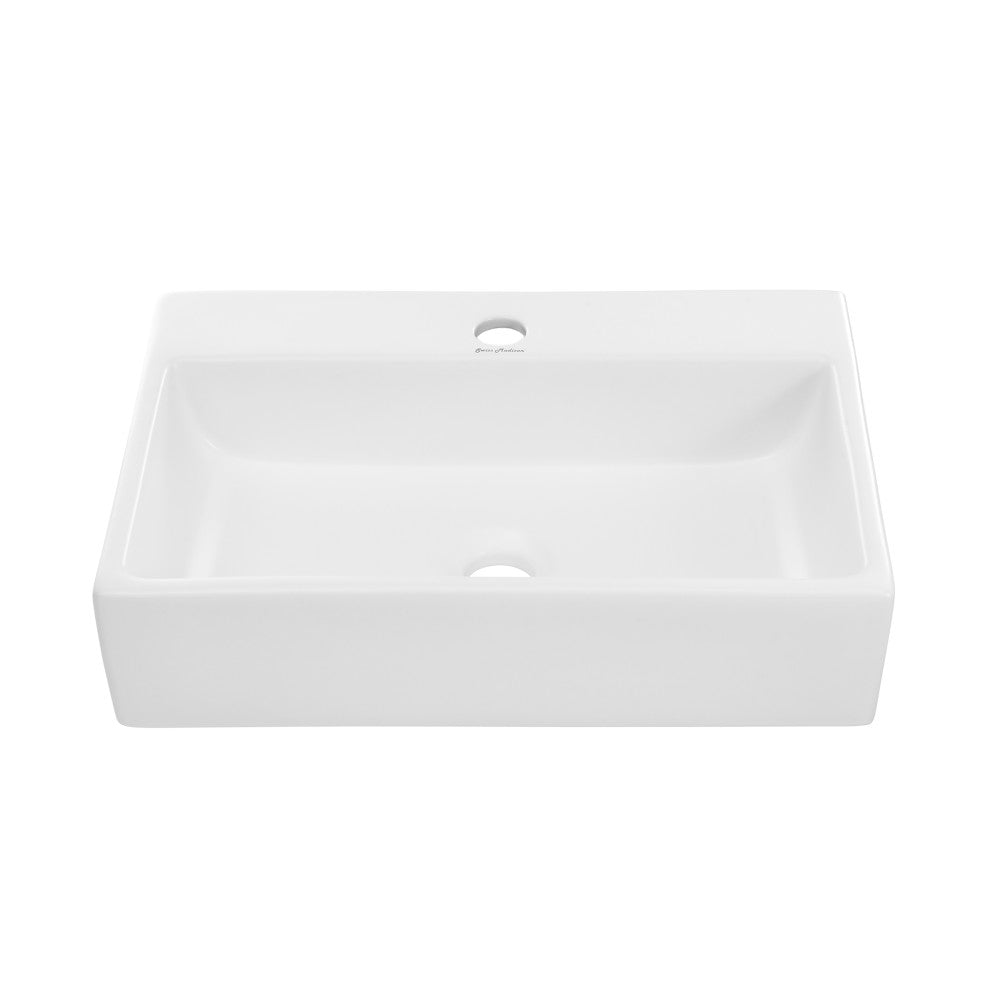 Claire 20 Rectangle Ceramic Vessel Sink, Matte White – Swiss Madison ...