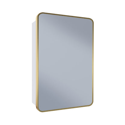 Pierre 20 x 30 Rectangle Recessed/Wall Mount Medicine Cabinet with Mirror in Brushed Gold