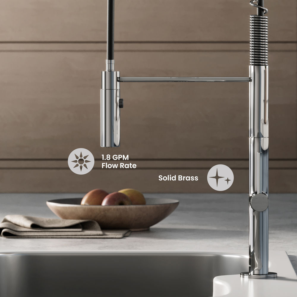 Chalet Single Handle, Pull-Down Kitchen Faucet in Chrome