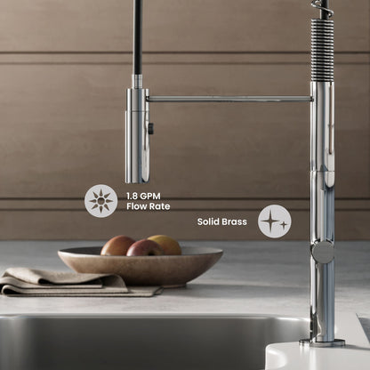 Chalet Single Handle, Pull-Down Kitchen Faucet in Chrome
