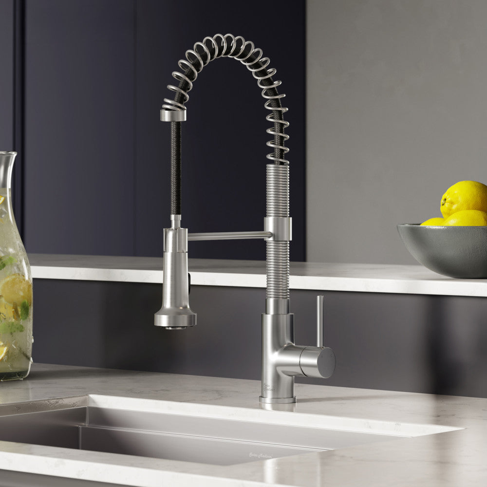 Nouvet Single Handle, Pull-Down Kitchen Faucet in Brushed Nickel