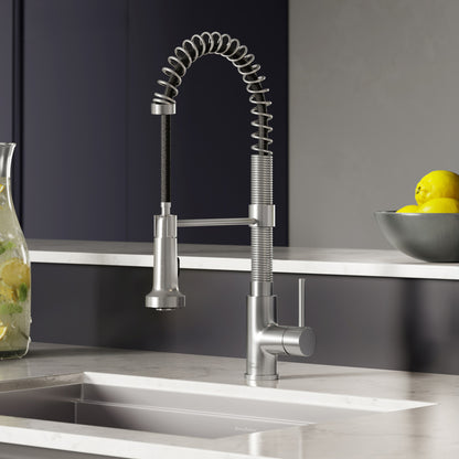 Nouvet Single Handle, Pull-Down Kitchen Faucet in Brushed Nickel