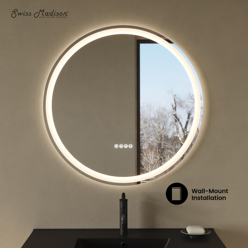 Monaco 32" Round LED Anti-Fog Smart Mirror with Bluetooth