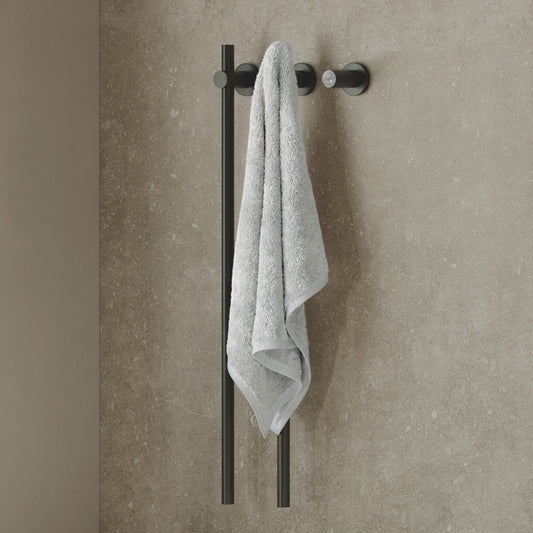 Monaco 2-Bar Electric Towel Warmer with Timer in Matte Black