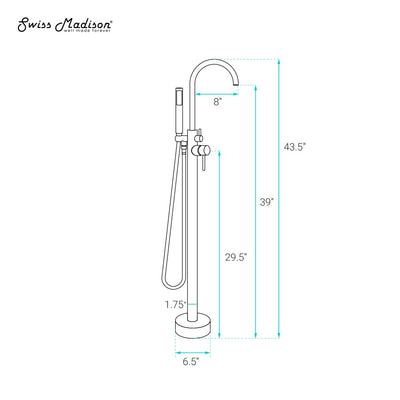 Ivy Freestanding Bathtub Faucet in Brushed Gold