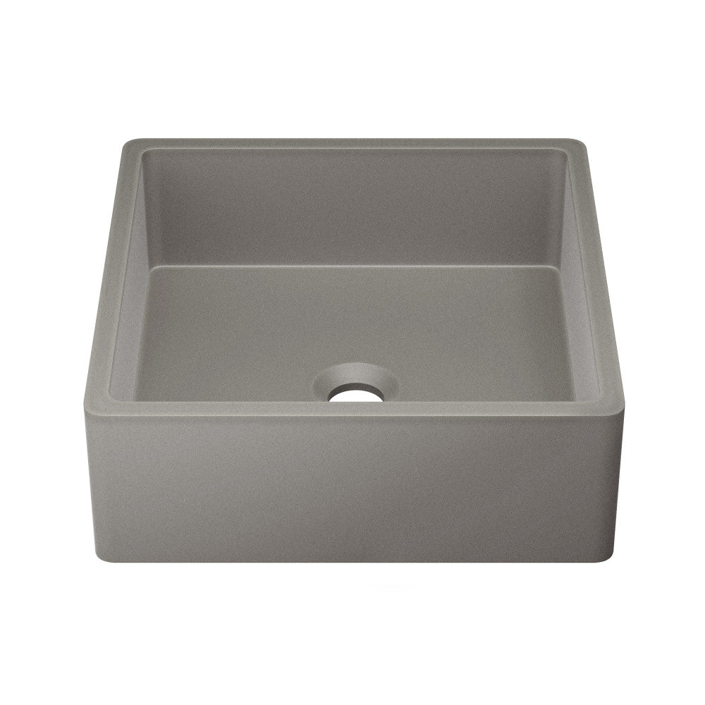 Lisse 15.5" Square Concrete Vessel Bathroom Sink in Dark Gray