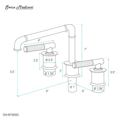 Avallon 8 in. Widespread, Sleek Handle, Bathroom Faucet in Brushed Gold