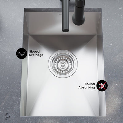 Tourner 14 x 18 Stainless Steel, Single Basin, Undermount Kitchen Sink