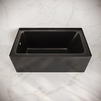 Voltaire 54 x 30 Skirted Left Drain Soaking Apron Bathtub in Glossy Black