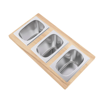 9 x 17 Condiment Serving Board with 3 Bowls