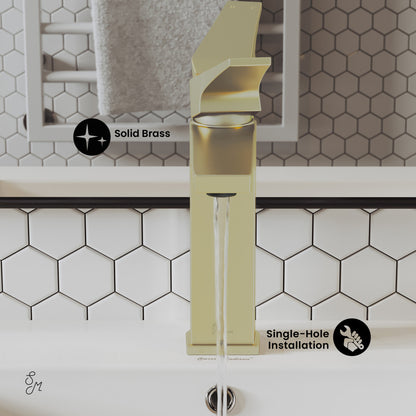 Voltaire Single Hole, Single-Handle, Bathroom Faucet in Brushed Gold
