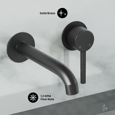 Ivy Single-Handle Wall Mount Bathroom Faucet in Matte Black