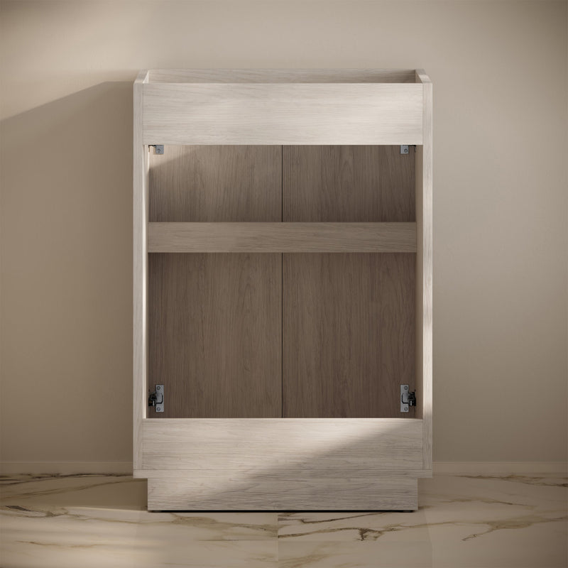 St. Tropez 24" Freestanding Bathroom Vanity Cabinet without Top in White Oak