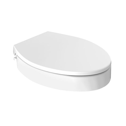Ryse 3 in. Raised Elongated Soft Close ADA Compliant Toilet Seat in Glossy White