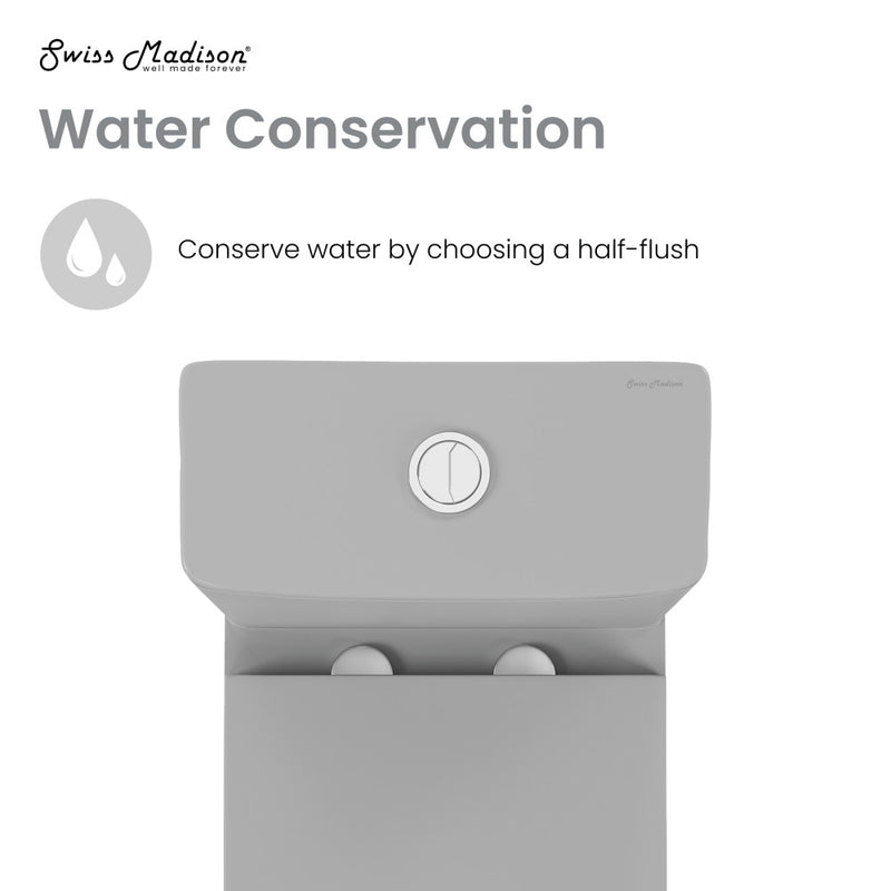 Carre One-Piece Square Toilet Dual-Flush in Matte Gray1.1/1.6 gpf