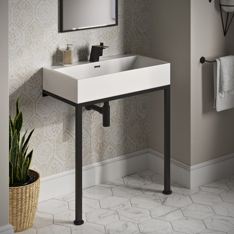 Concorde 30" Rectangle Console Sink with Matte Black Legs