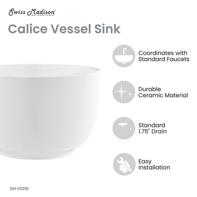Calice 15'' Vessel Sink in White