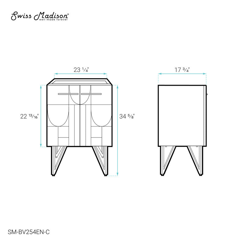 Annecy 24 Atlas Green Bathroom Vanity Cabinet Only (SM-BV254EN)