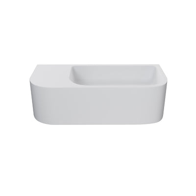 Carre 25" Solid Surface Oval Wall-Mounted Sink In Matte White