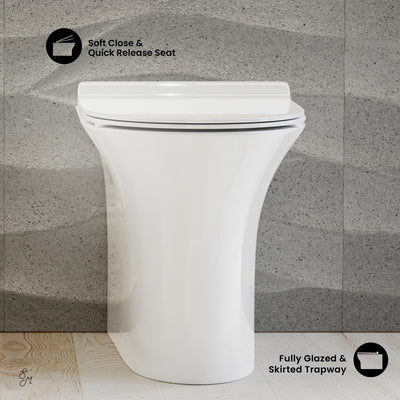 Cascade Back-to-Wall Elongated Toilet Bowl