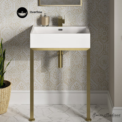 Concorde 24" Rectangle Console Sink with Brushed Gold Legs