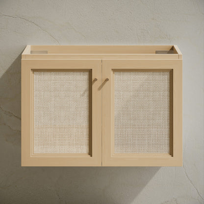 Classe 30" Wall-Mounted Bathroom Vanity in Natural Oak without Sink Top