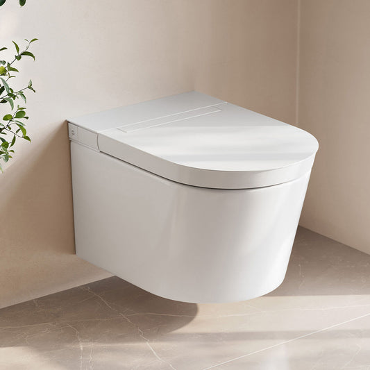Hugo H Wall-Hung Toilet in Glossy White with 2x6 Supporting Frame