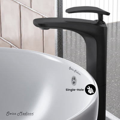 Sublime Single Hole, Single-Handle, High Arc Bathroom Faucet in Matte Black