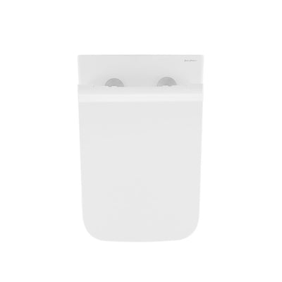 Carre Wall-Hung Toilet Bundle 0.8/1.6 GPF Dual Flush in Glossy White with Brass Flush Plate